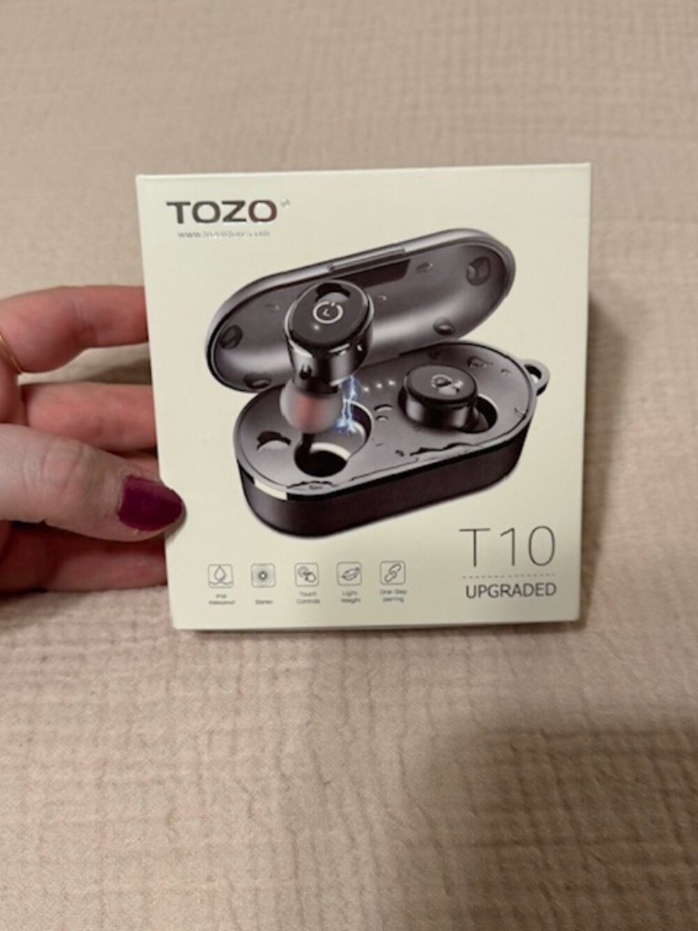 NWB TOZO T10 Upgraded Wireless Bluetooth Earbuds, White Color